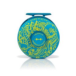 Hatch Outdoors 2024 Custom Kraken Reel 7 Plus in Matte Teal and Yellow